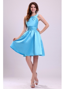 Cute Blue Straps Short Junior Cocktail Dress