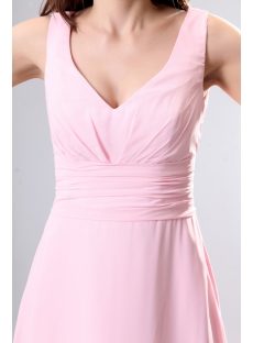 Pink Plus Size Homecoming Dress with V-Neckline