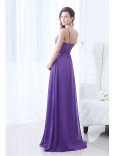 Purple Spaghetti Straps A-line Military Prom Gowns