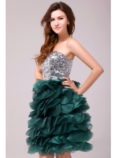 Fresh Hunt Green Puffy Cocktail Dress for High School