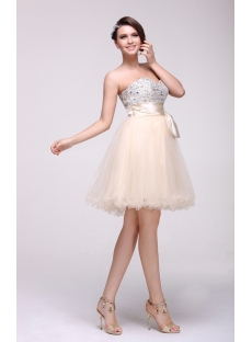 Lovely Jeweled Champagne Sweet 16 Party Dress