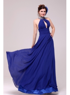 Sexy Royal Blue Halter Evening Dress 2014