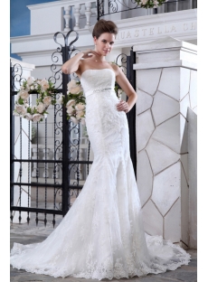 Classical Sheath Lace Celebrity Wedding Dresses