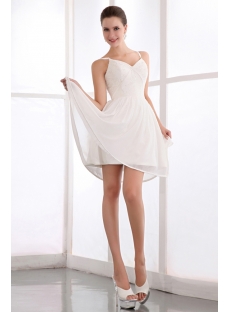 Elegant Ivory Chiffon Short Homecoming Dresses with Straps