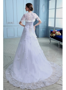 Elegant Organza A-line Princess Wedding Gown with Short Jacket