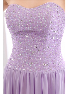 Elegant Sweetheart Beaded Long Lavender Chiffon Plus Size Prom Dress