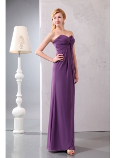 Purple Sweetheart Empire Chiffon Prom Gowns for Plus Size