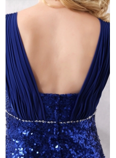 Shining Royal Blue Sequins Evening Dress for Plus Size