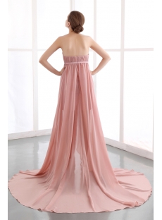 Special Coral Empire Waist High-low Prom Dresses