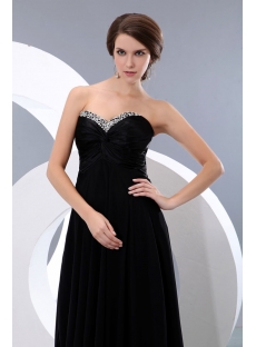 Sweet Black Long Empire Plus Size Prom Gown