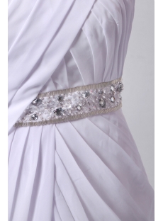 White Halter High Neckline Chiffon Beach Wedding Gown