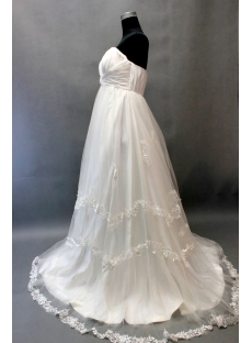 Classic Strapless Lace Edged Maternity Wedding Gowns