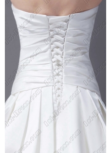 Simple White Satin 2015 Bridal Gown with Train