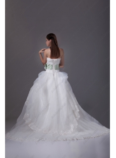 Sweet 2015 Ball Gown Wedding Dress with Flowers