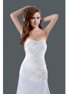 Elegant White Strapless A-line Wedding Dress 2015