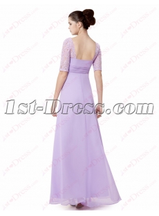 New Modest Lavender Chiffon Bridesmaid Gown