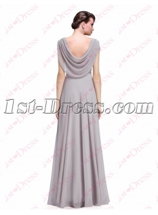 Romantic Silver Evening Gowns with Cowl Neckline