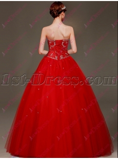 Terrific Red 2016 Sweet 15 Gown