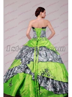 Green and Black Zebra Ball Gown 2017