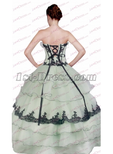 Unique Sage and Black Ball Gown for Sweet 15