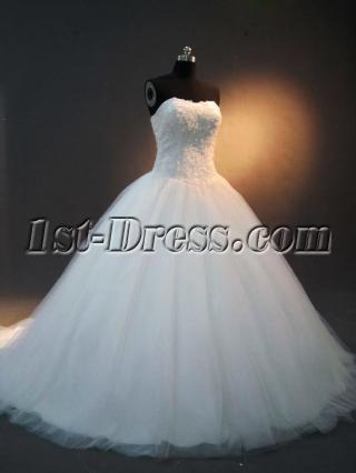 Basque Beautiful Bridal Ball Gowns with Train IMG_2442