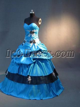 Blue and Black Cute Sweet 16 Gown IMG_2802