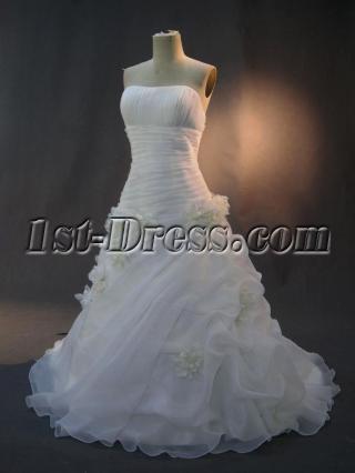 Cheap Floral Strapless Bridal Gown IMG_2875