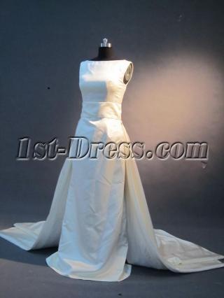 Detachable Modest Column Bridal Gown IMG_2309