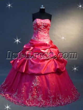 Fuchsia Taffeta Floor Length Best Quinceanear Gown Dress IMG_2240