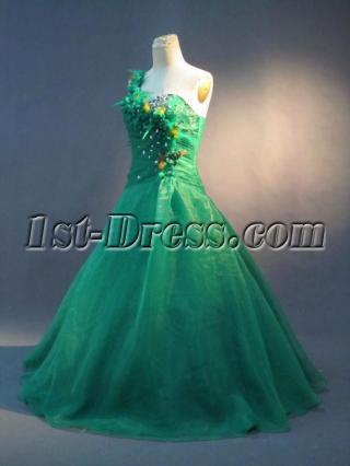 Green Feather Plus Size Quinceanera Dresses IMG_2910