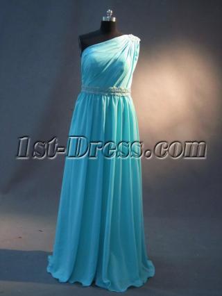 Teal One Shoulder Plus Size Prom Dress IMG_2382
