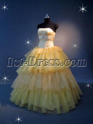 Yellow Tulle 15 Quinceanera Dresses IMG_2189