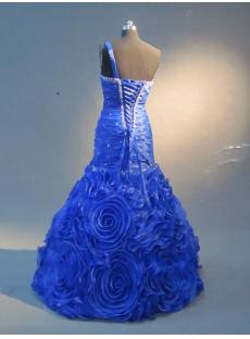 2013 Royal Blue Floral Mermaid Prom Dresses IMG_2356