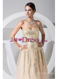 Gold Sequins Cheap Ball Gown Dress WD1-020