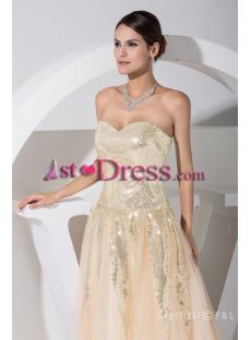 Gold Sequins Cheap Ball Gown Dress WD1-020