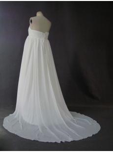 Empire Chiffon Maternity Bridal Gowns Cheap with Train IMG_2709