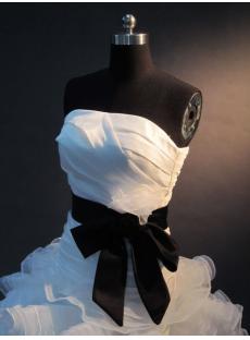 Floor Length White and Black Puffy Ball Gown Wedding Dress IMG_2538