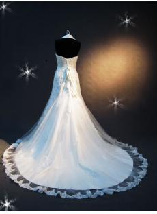Halter Lace Wedding Dress with Train IMG_2073