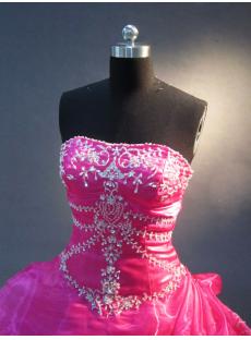 Hot Pink Ruffled Quinceaneara Dress IMG_2327