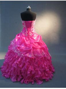 Hot Pink Ruffled Quinceaneara Dress IMG_2327