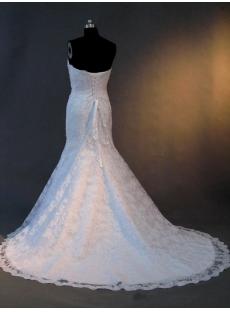 Ivory Strapless Lace Mermaid Wedding Gown IMG_2809