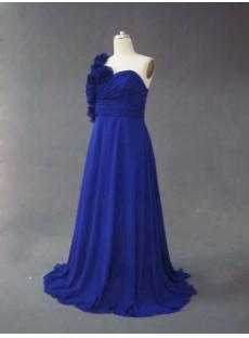 Royal Blue One Shoulder Plus Size Prom Dess IMG_2495
