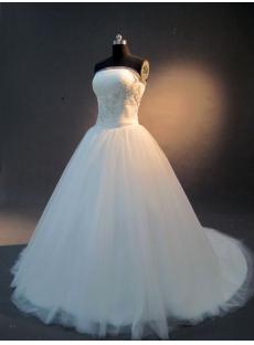 Strapless Beautiful A-line Princess Wedding Dress IMG_2305