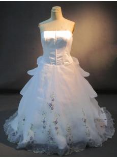 Strapless Plus Size Bridal Gown with Floral Embroidery IMG_2677