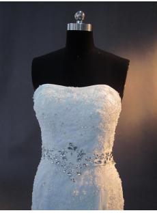 Trumpet Lace Bridal Gown with Jeweled Sash IMG_2816