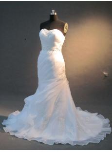 White Sweetheart Column Mermaid Bridal Gown IMG_2248