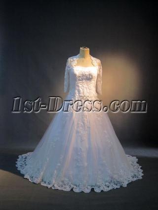 Classic Lace Plus Size Bridal Gown with Jacket IMG_3722
