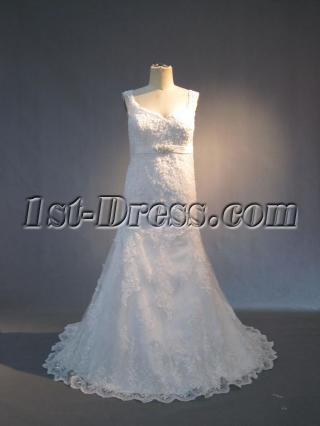 Column Ivory Lace Plus Size Bridal Gown IMG_3744