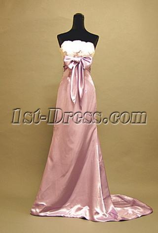 Lilac Column Empire Celebrity Gown with Train 3055