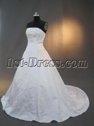 Satin Embroidery Modest Bridal Gown IMG_3254